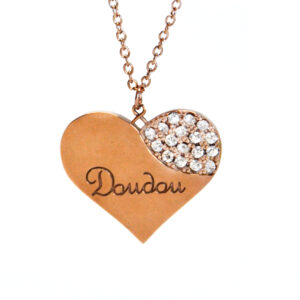 collier pendentif coeur acier collection Doudou