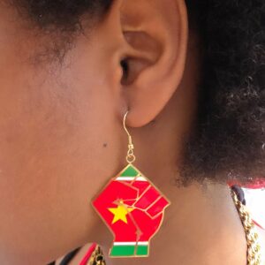 Boucles Grand poing drapeau Guadeloupe