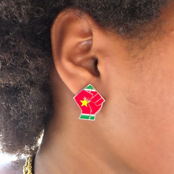 Boucles petit poing drapeau Guadeloupe – Image 2