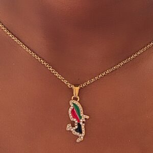 Collier Carte RVN Martinique strassé