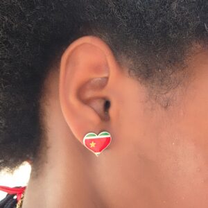 Boucles coeur drapeau de la Guadeloupe