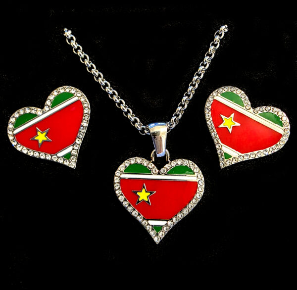 Parure coeur Guadeloupe cristaux dorée