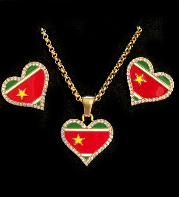 Parure coeur Guadeloupe cristaux