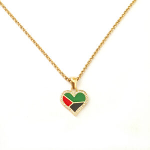 Chaine + pendentif cœur RVN strassé