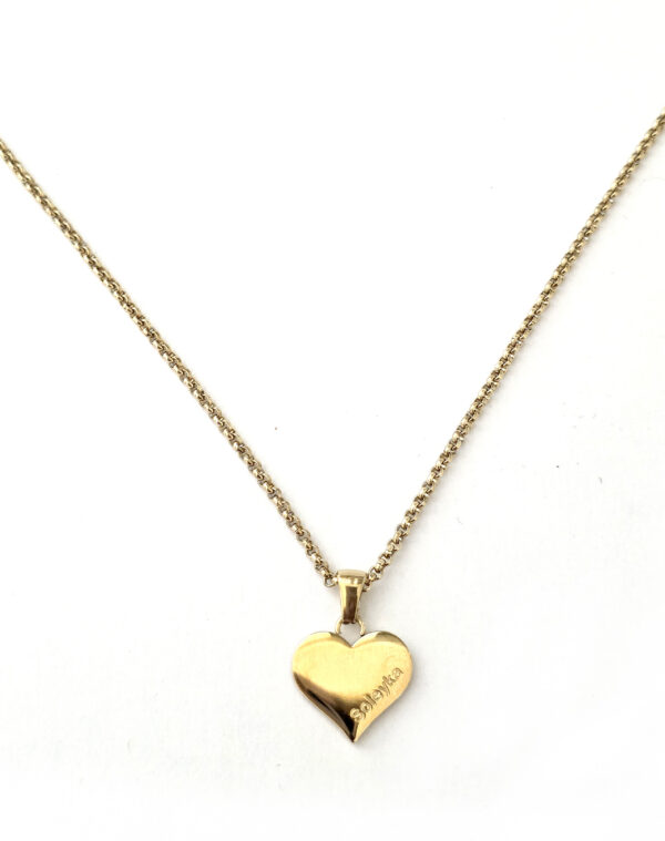 Chaine + pendentif cœur RVN strassé – Image 2